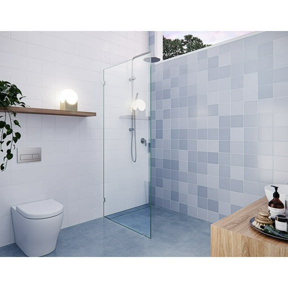 Vela 32 in. x 78 in. Glass Shower Panel Single Fixed Panel