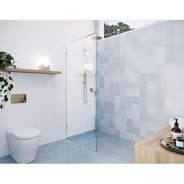 Vela 33.5 in. x 78 in. Glass Shower Panel Single Fixed Panel