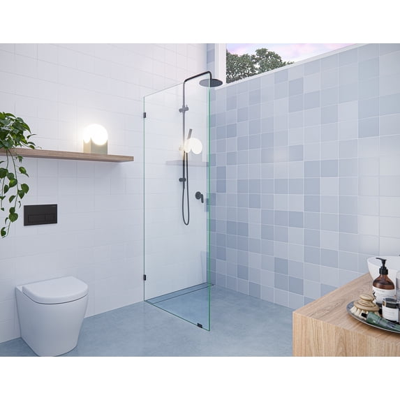 Vela 33.5 in. x 78 in. Glass Shower Panel Single Fixed Panel