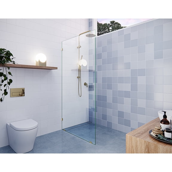 Vela 35 in. x 78 in. Glass Shower Panel - Single Fixed Panel
