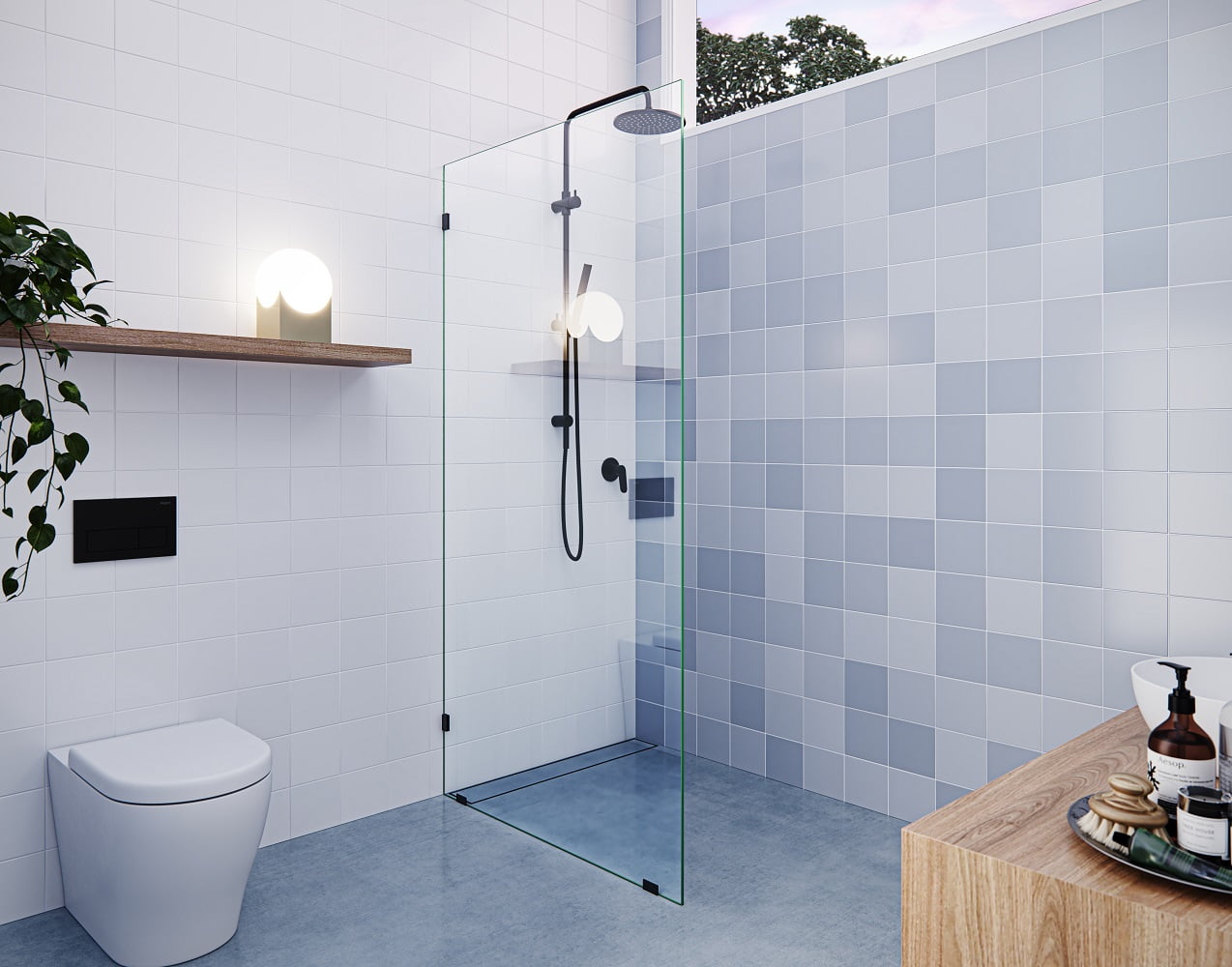 Vela 36 in. x 78 in. Frameless Matte Black Glass Shower Panel