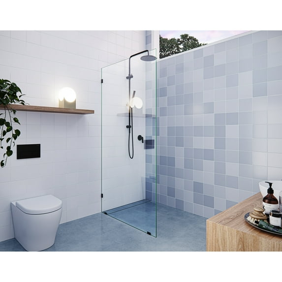 Vela 36 in. x 78 in. Glass Shower Single Fixed Panel