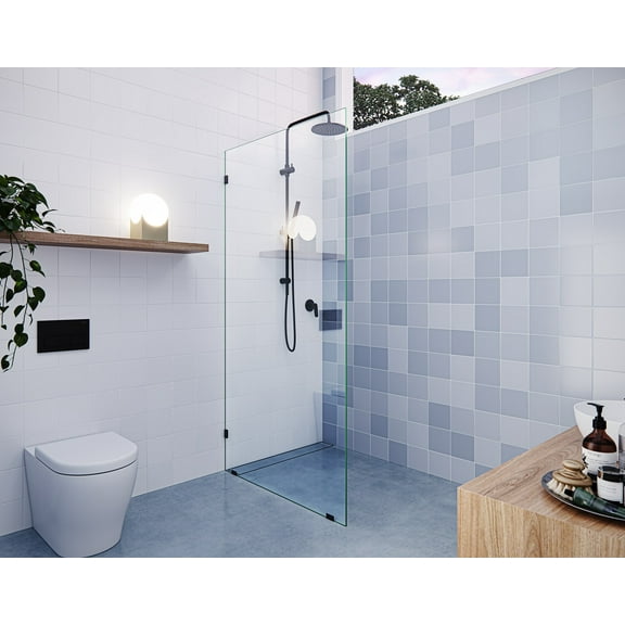 Vela 37 in. x 78 in. Glass Shower Panel Single Fixed Panel