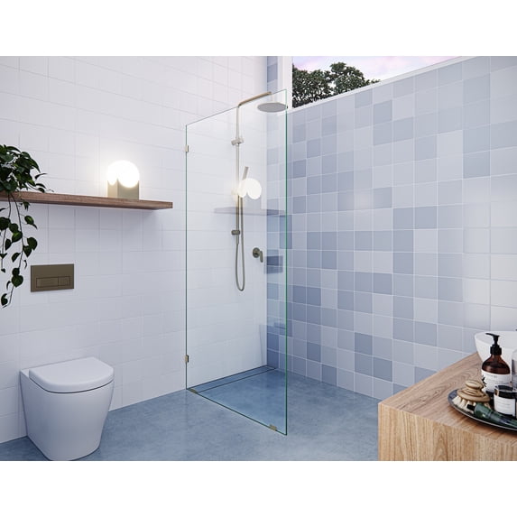 Vela 38 in. x 78 in. Glass Shower Panel - Single Fixed Panel