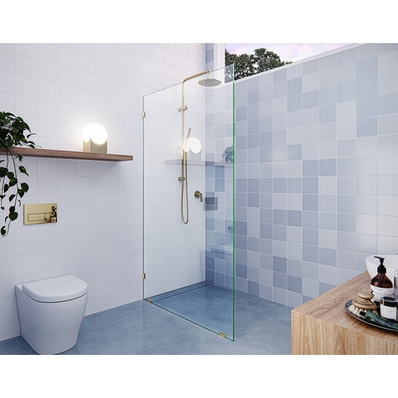 Vela 43 in. x 78 in. Glass Shower Panel - Single Fixed Panel