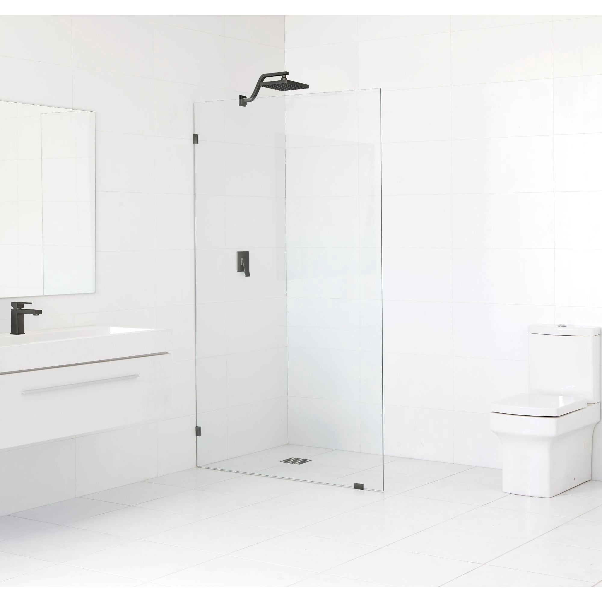 Vela 45 in. x 78 in. Fully Glass Shower Single Fixed Panel - Walmart.com