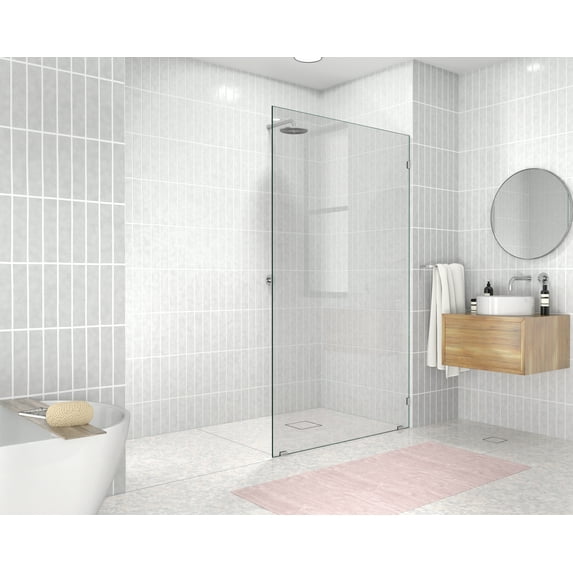 Vela 45 in. x 78 in. Fully Glass Shower Single Fixed Panel
