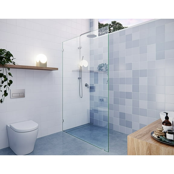 Vela 48 in. x 78 in. Glass Shower Panel Single Fixed Panel