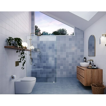 Vela 48 in. x 78 in. Glass Shower Panel Single Fixed Panel