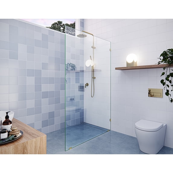 Vela 49 in. x 78 in. Glass Shower Panel - Single Fixed Panel