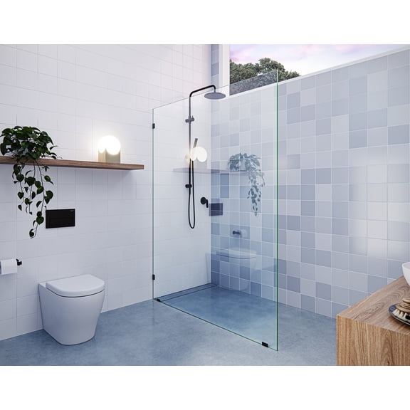 Vela 55 in. x 78 in. Glass Shower Panel Single Fixed Panel