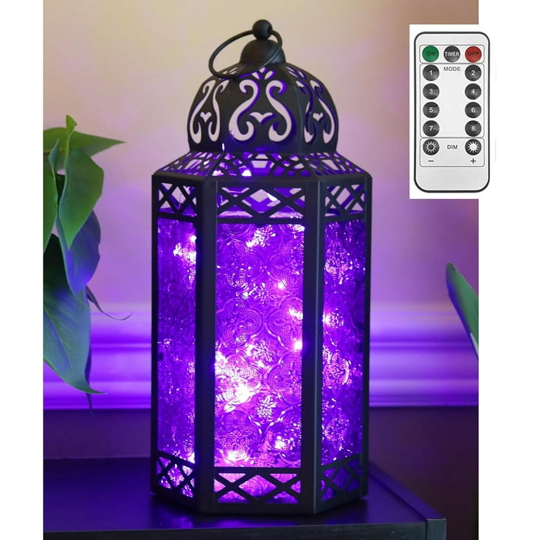 Vela Lanterns Large Moroccan Style Candle Lantern with LED Lights
