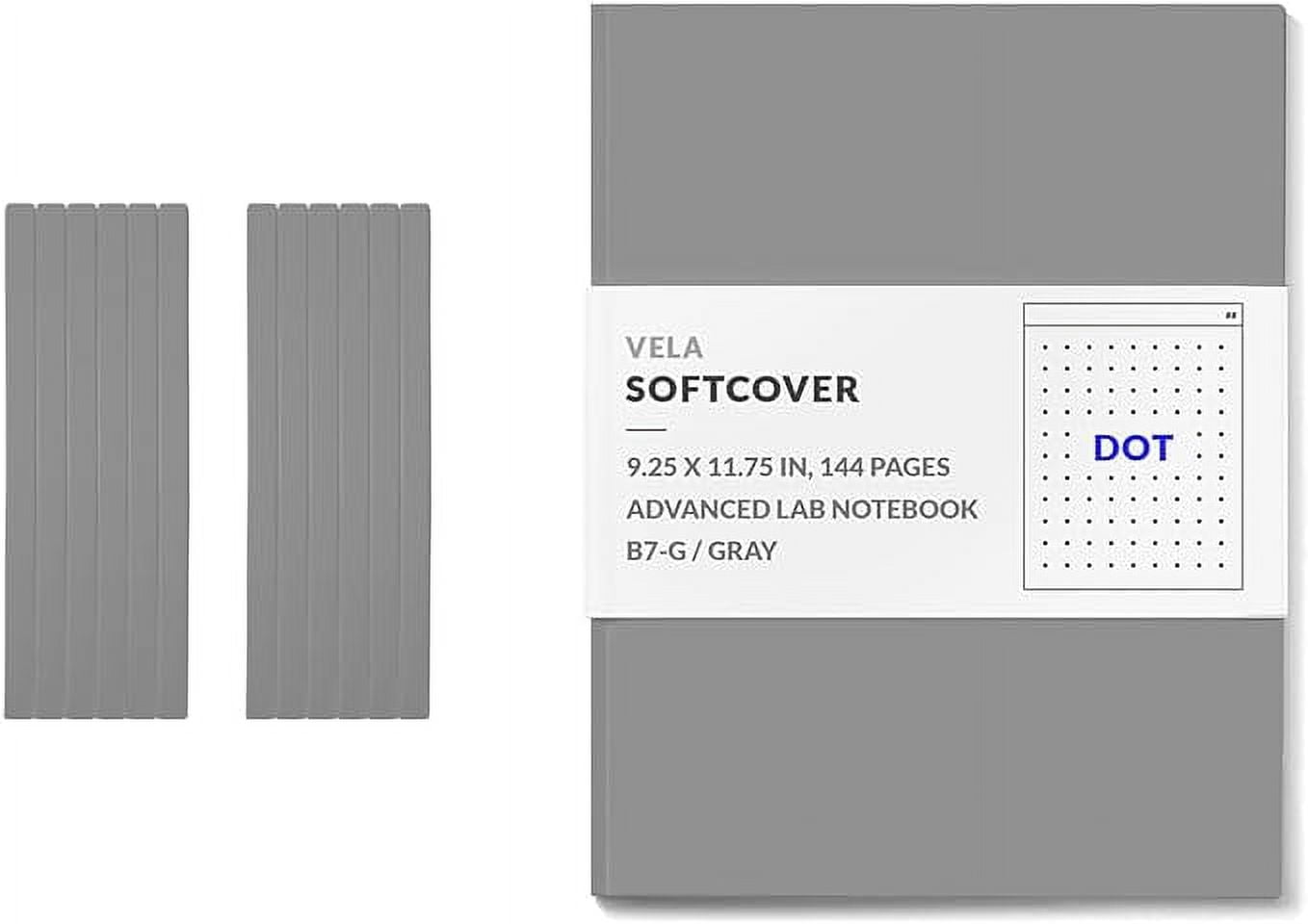 Vela Sciences B7 (12-Pack) Expanded Softcover Lab Notebook, 9.25 x 11.75 in (23.5 x 30 cm), 144 Pages, Permanent Bound, 70lb Heavyweight Paper (Grid+)