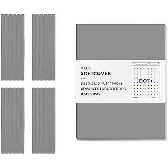 Vela Sciences B7 Expanded Softcover Lab Notebook, 9.25 x 11.75 in (23.5 x 30 cm), 144 Pages, Permanent Bound, 70lb Heavyweight Paper (24-Pack, Dot +)