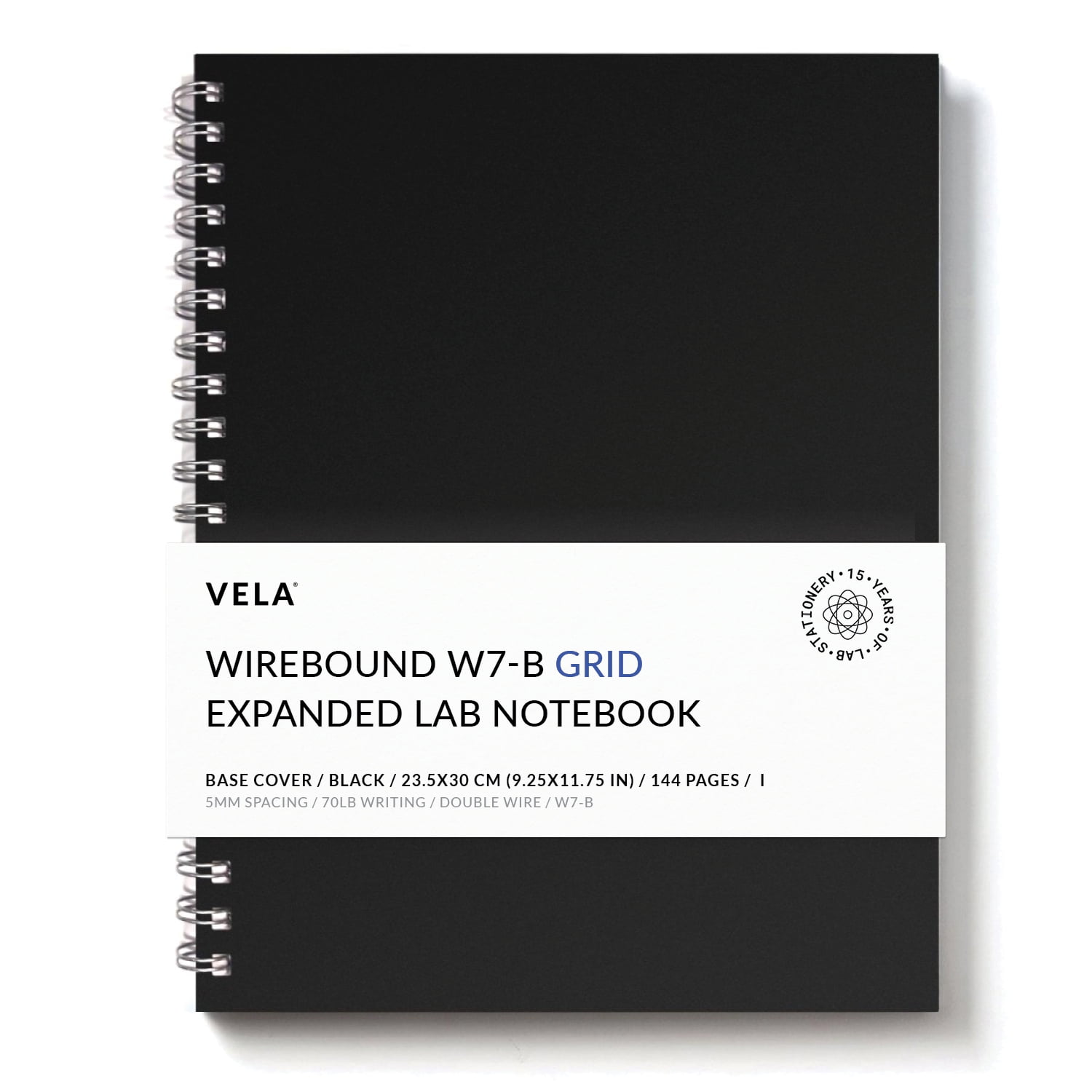 Vela Sciences W7B Expanded Wirebound Lab Notebook, 9.25 x 11.75 in (23