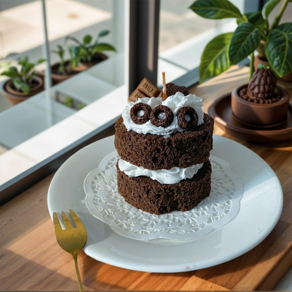 Vela de aromaterapia con forma de pastel de chocolate y terciopelo para dormitorio, regalo de cumpleaños sin humo para novias.