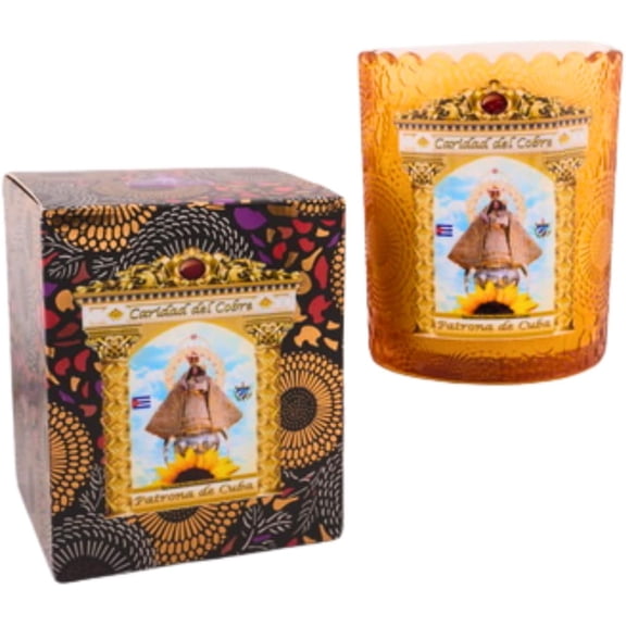 Vela para la Caridad del Cobre, Madre de Todos Los Cubanos para Santera y Orishas. Our Lady of Charity Candle  Mother of All Cubans  Premium Santeria & Orisha Candle.