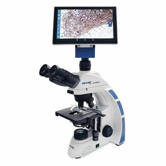 Velab VE-300PAD Biological Binocular Microscope with 10.1 in. Integrated Tablet & 4.0 MP Digital Camera