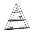 thumbnail image 1 of Velar Home Wall Mounted Wooden Shelf - Moset 3-Tier Triangle Floating Shelves - Wood Wall Storage Shelves for Kitchen, Bathroom, Living Room and Bedroom - Wooden Display Shelves - Black, 1 of 4