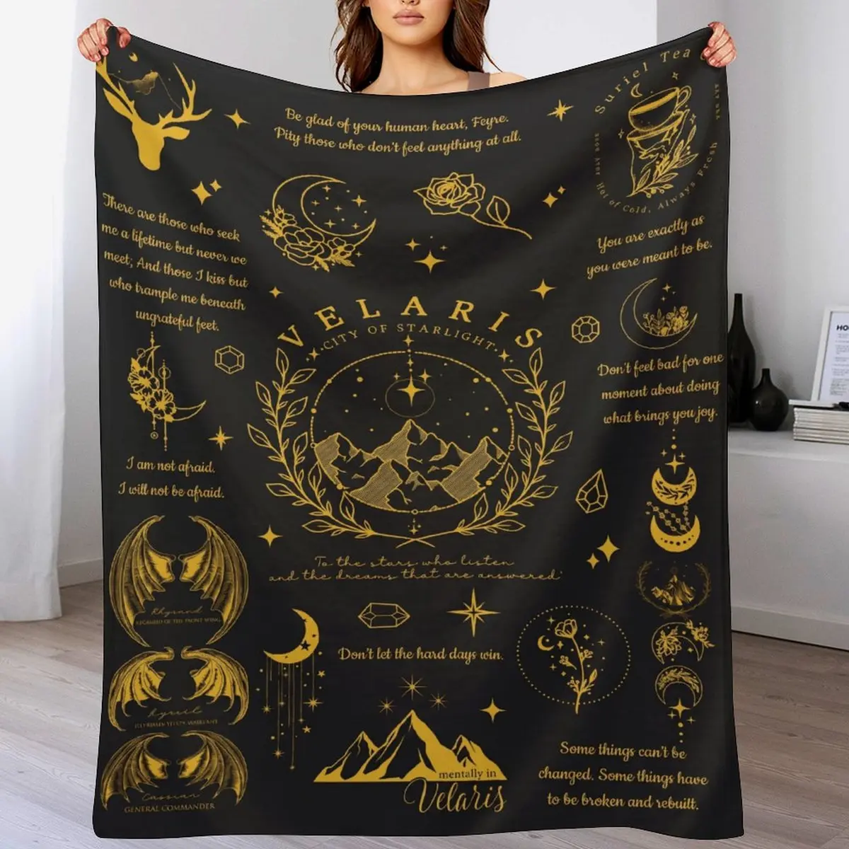 Throw Roses Book Velaris Blanket, ACOTAR Merch, The Night Court, A Court Of Thorns and ...