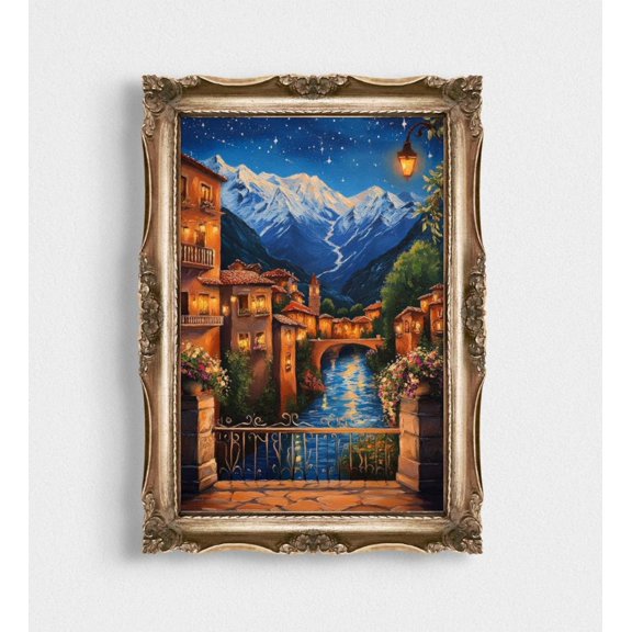 Velaris Bridge Art Poster, Celestial Starry Night Court, Vintage Wall Art, Spring & Autumn Decor, Fantasy Book Lover'S Poster, 12x18 UNFRAMED