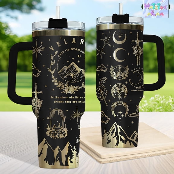 Velaris City of Starlight Tumbler 40oz, ACOTAR Tumbler, Bookish Gift for Fantasy Fan, Sarah J Maas Merch, Night Court Drinkwar