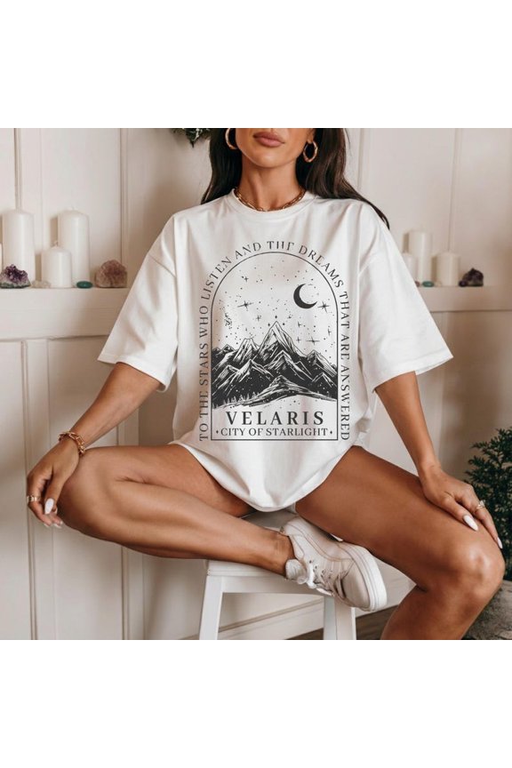 Velaris Shirt, To the Stars Who Listen & Dreams That Are Answered, Astrology Tee, Unisex Cotton T-Shirt, Size S-5XL