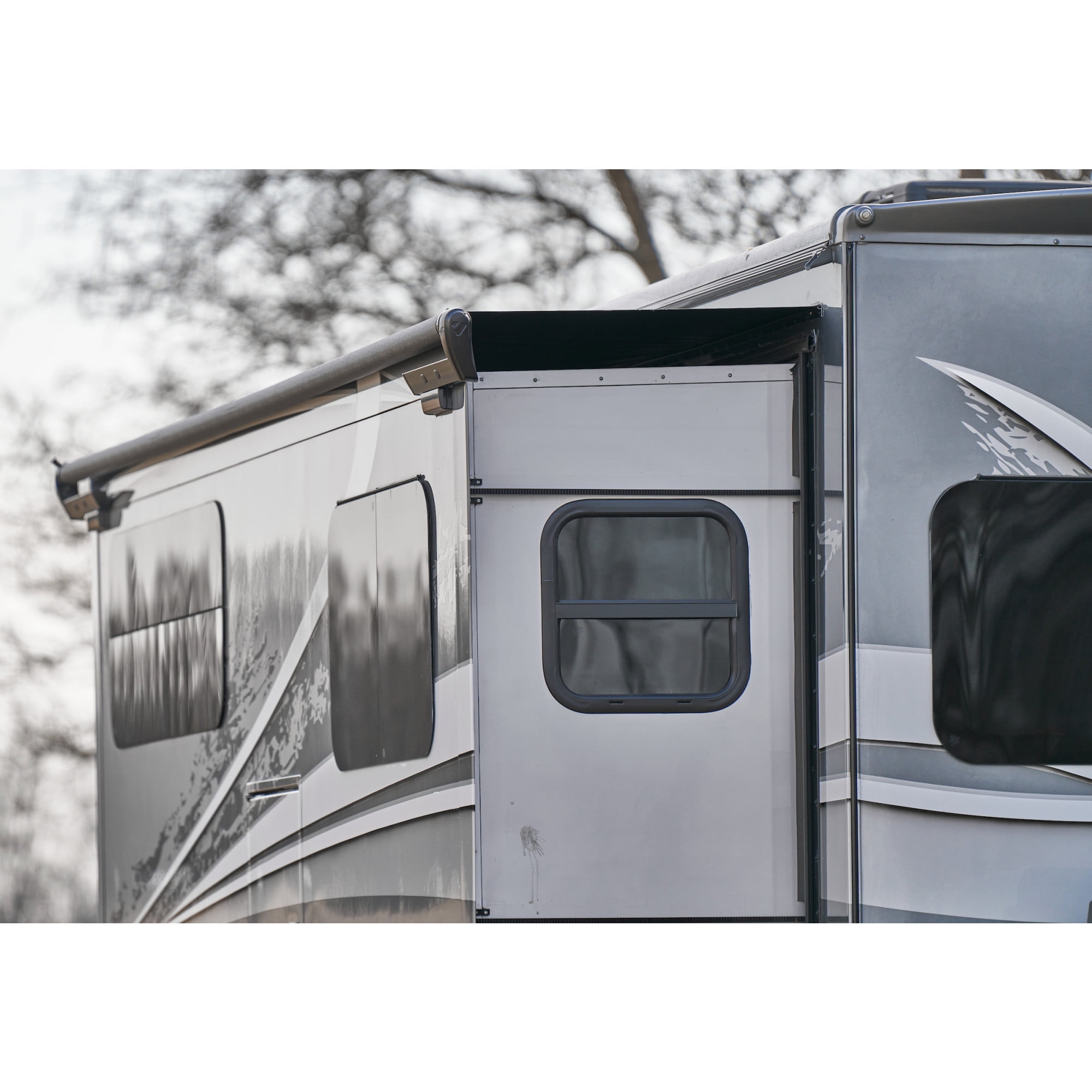 Velarium VSTK16201000 Complete Slide Topper Awning Roll Tube with White Canopy and White Hardware - 162" (Fits Rooms 151" to 157")