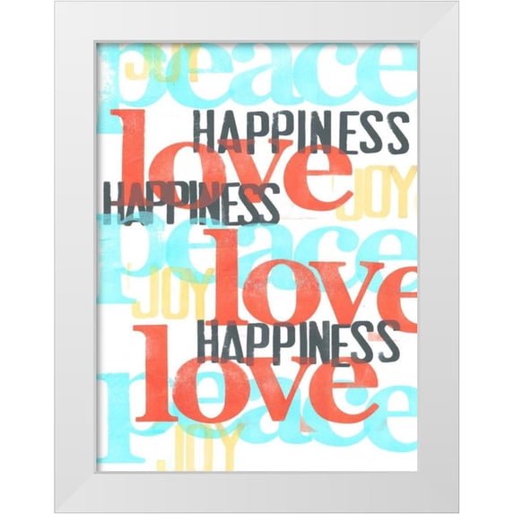 Velasquez, Deborah 12x14 White Modern Wood Framed Museum Art Print Titled - Peace-Love-Joy III