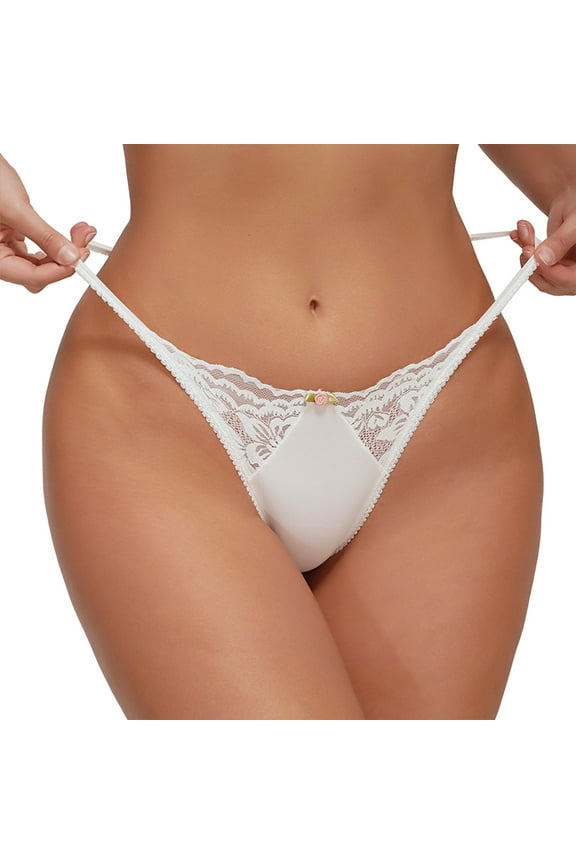 Scrunch Panties for Women plus Size Thongs Underwear Women High Waist Women Briefs Underwear for Leggings No Show Women's Sexy Charm Lace Splice G String Pants Floral Decoration Solid