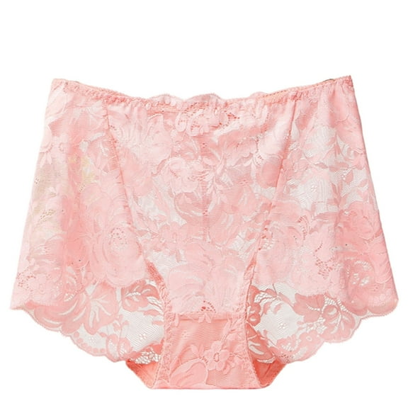 Velaura Women's Floral Lace High Waist Panties Full Coverage Lace Panties Pack Large plus Size Matching Mom And Daughter Clothes Mesh Bikini Panties for Women Show All My String Panties Lot