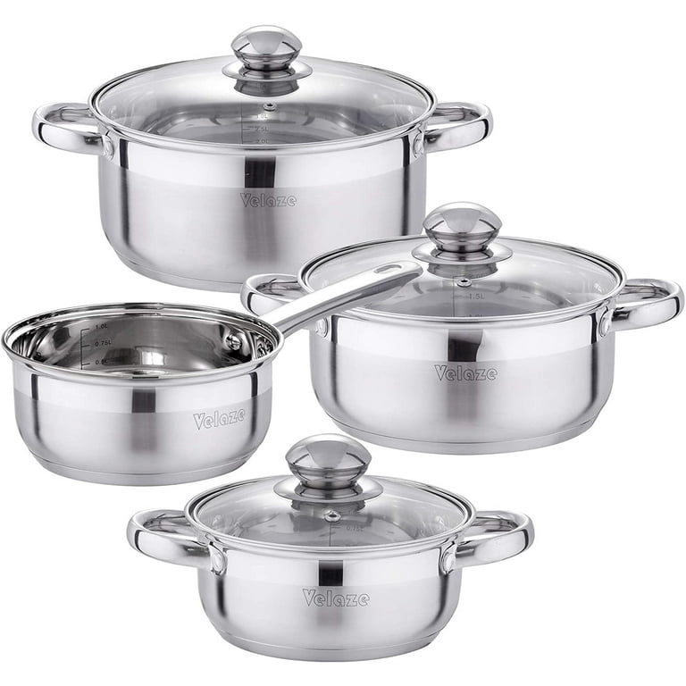 Velaze Stainless Steel Cookware Pot & Pan Sets, Series Dylan, 7