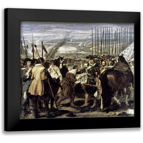 Velazquez, Diego 13x12 Black Modern Framed Museum Art Print Titled - Surrender of Breda - The Spears