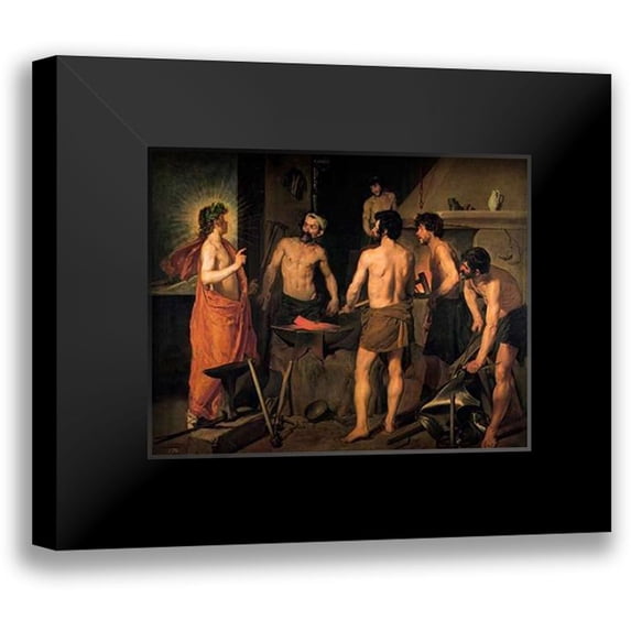 Velazquez, Diego 14x12 Black Modern Framed Museum Art Print Titled - The Forge Of Vulcan
