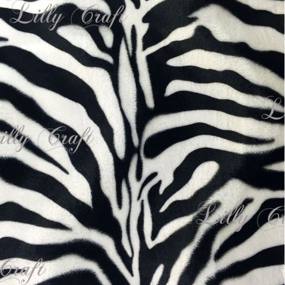 Velboa Black and White Zebra Print Low Pile Faux Fur Fabric 58”/60” Sold by the Yard