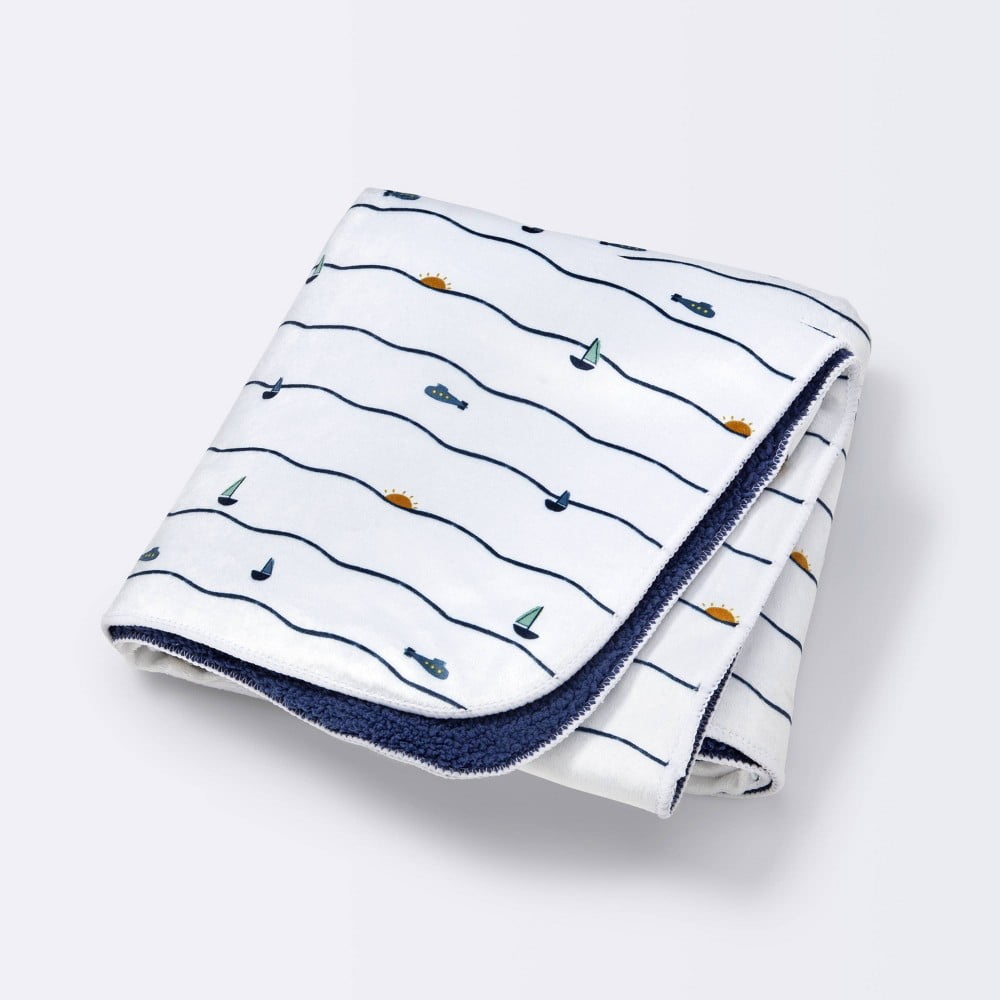 Velboa Blanket Nautical Cloud Island Navy Walmart