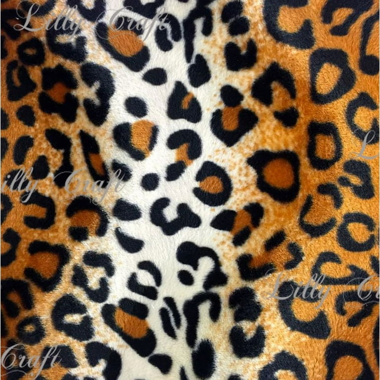 Brown Leopard Velboa Faux Fur Fabric