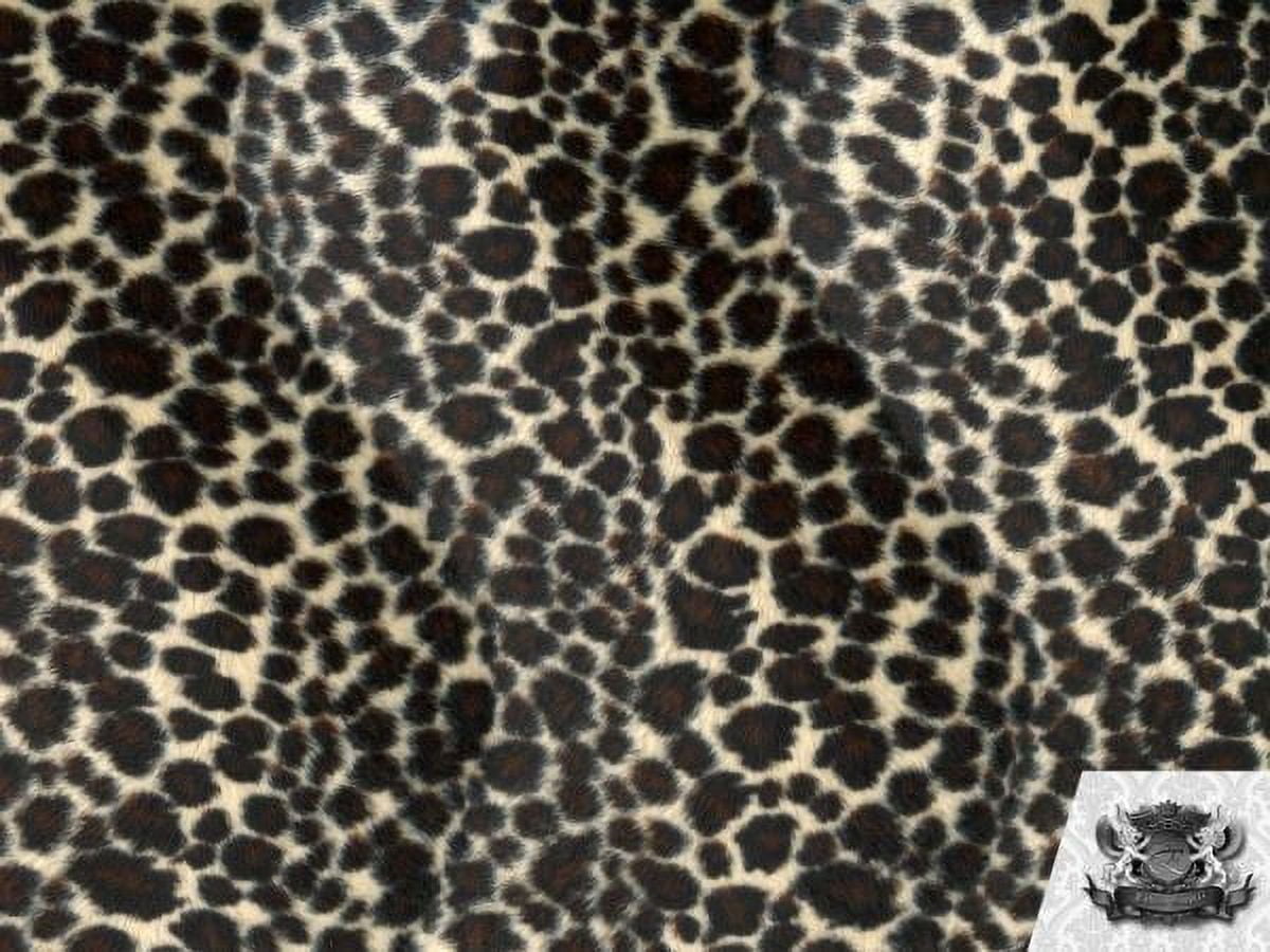 Velboa Faux Fake Fur Short Pile Cheetah Dark Brown Fabric