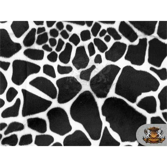 Velboa Faux Fur Short Pile Fabric GIRAFFE SAFARI IVORY / 60" Wide / Sold by the yard