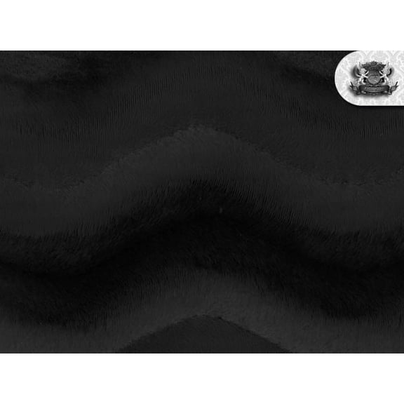 Velboa Wave Short Pile BLACK Faux/Fake Fur Fabric BTY