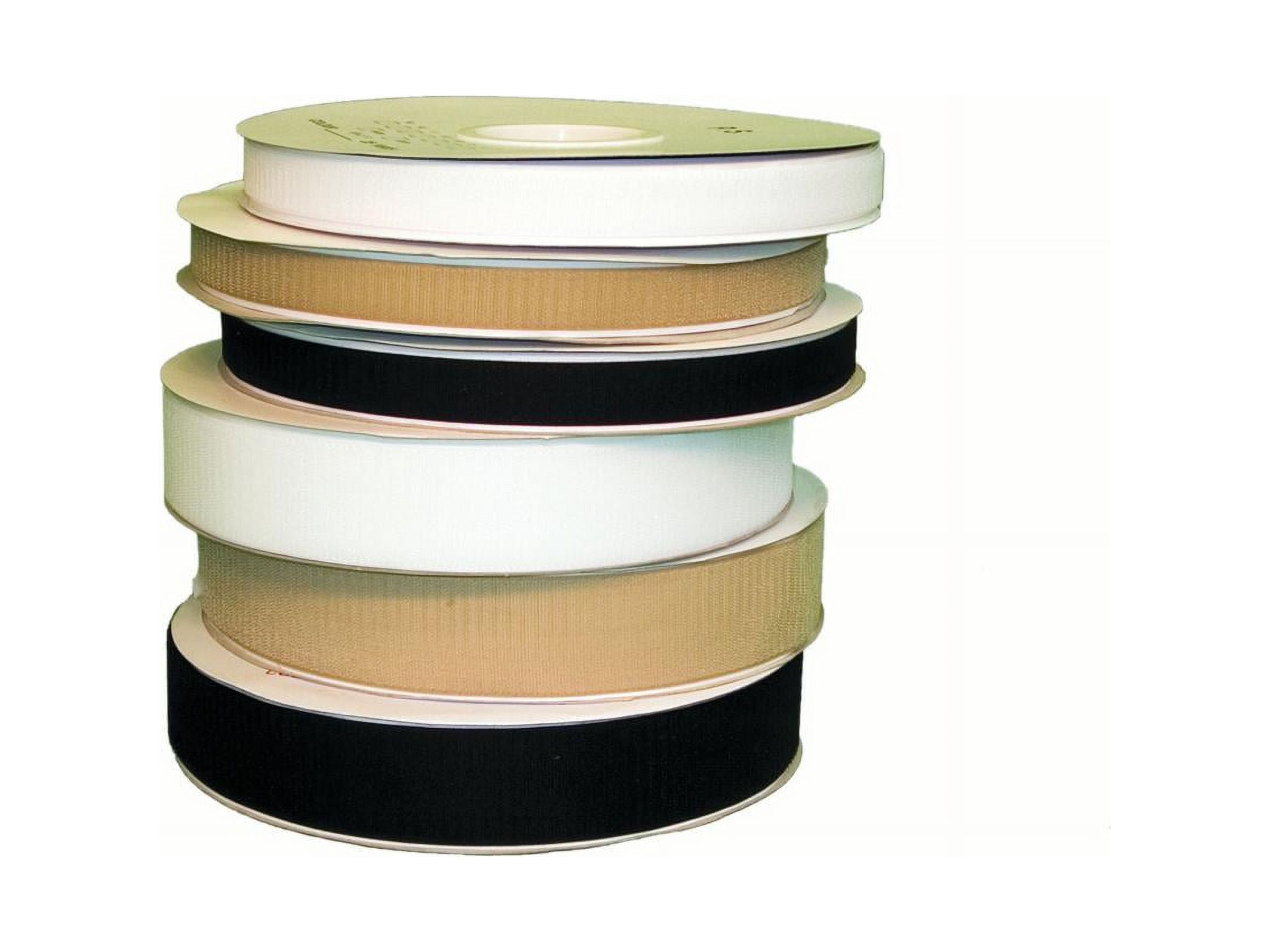 1/2" Self-Adhesive Hook Material, 25 Yard Dispenser Box, White and Beige