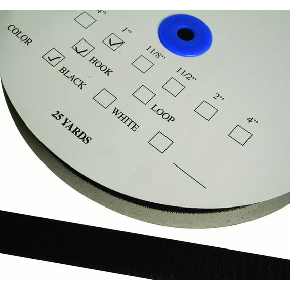 Velcro 2" self-adhesive hook, 25 yard dispenser box, black