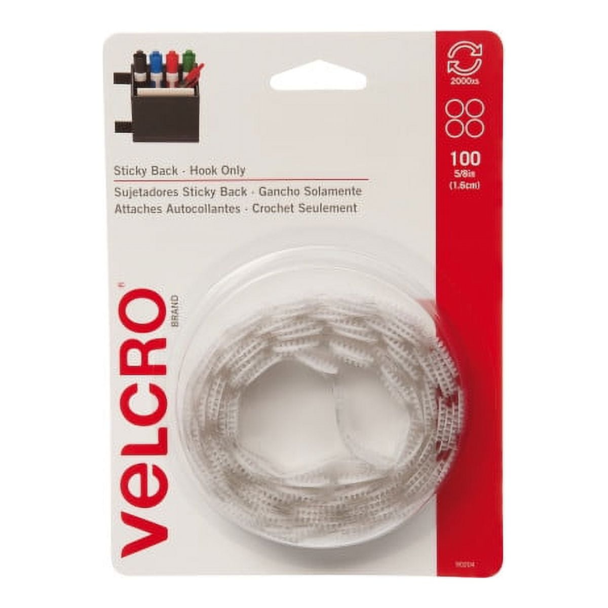 Velcro Circles - Sticky Back Velcro Circles - 5/8 inch velcro circle -  Velcro Fastener - White Velcro Circle - Mounting Velcro - 26-066