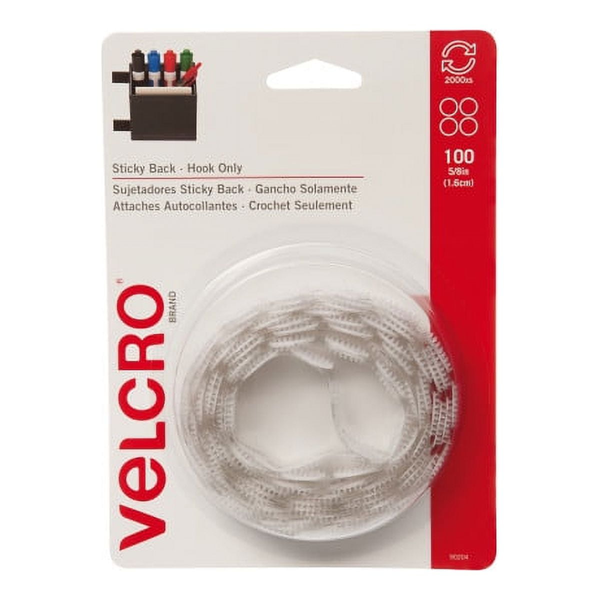 Bande velcro autocollante - 5/8 x 13.5′′