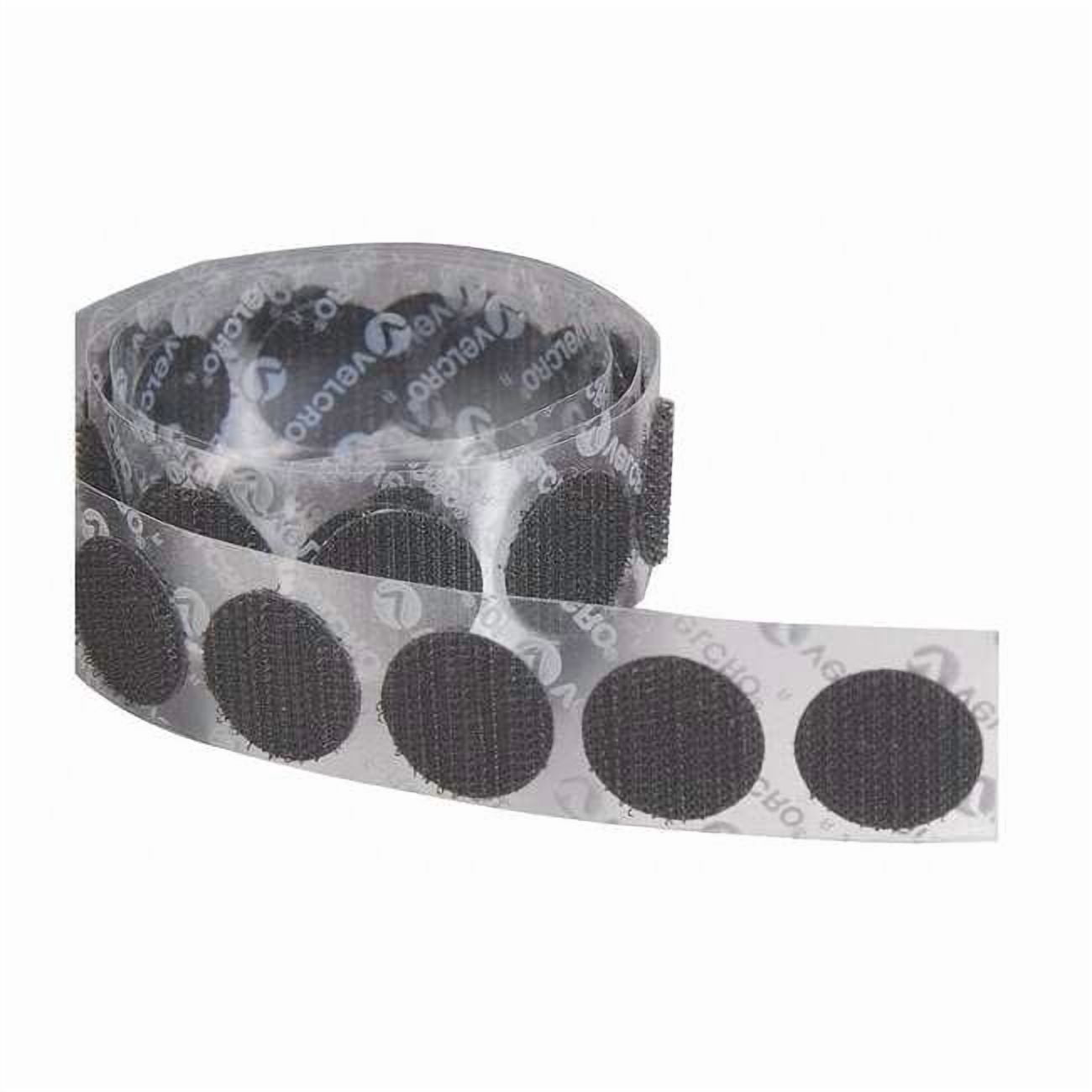 Reclosable Fastener, Disc, Acrylic Adhesive, 7/8 in, Black, 900 PK 192339