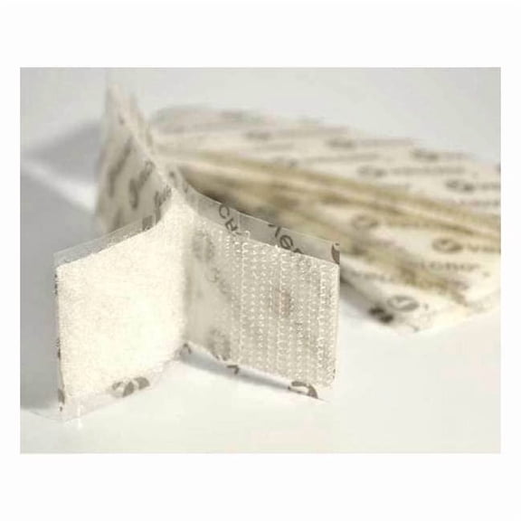 Reclosable Fastener Shapes, Acrylic Adhesive, 4 in, 1 in W, White, 50 PK G1X4W72