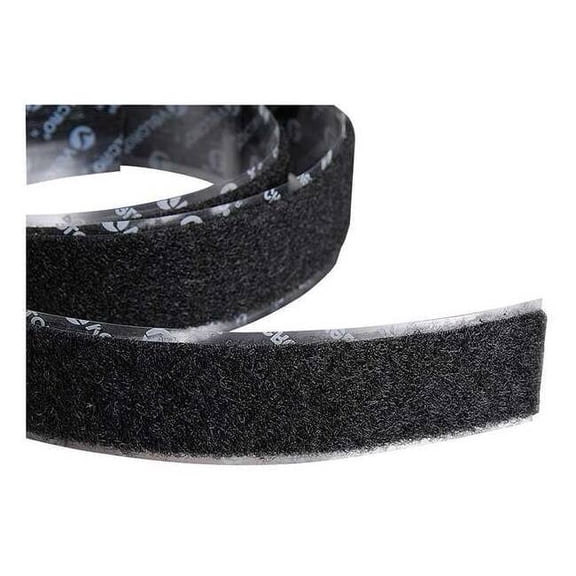 Velcro Brand Reclosable Fastener, Rubber Adhesive, 75 ft, 2 in W, Black 120224