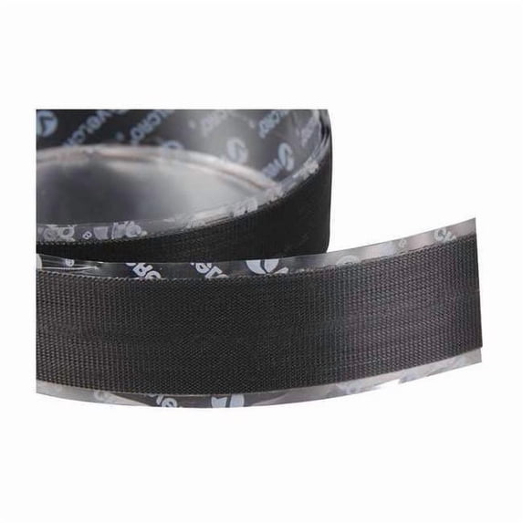 Velcro Brand Reclosable Fastener, Rubber Adhesive, 75 ft, 2 in W, Black 153457