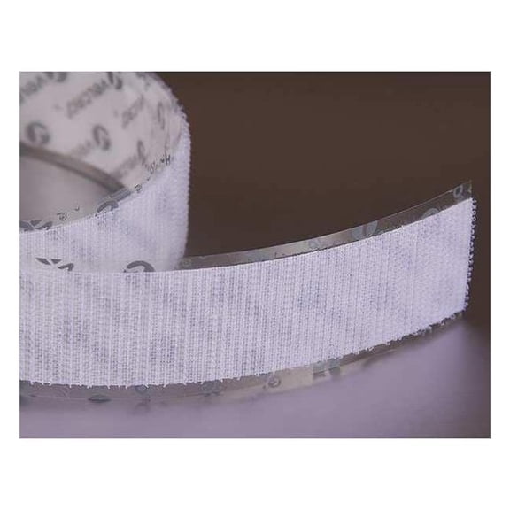 Velcro Brand Reclosable Fastener, Rubber Adhesive, 75 ft, 5/8 in W, White 185469