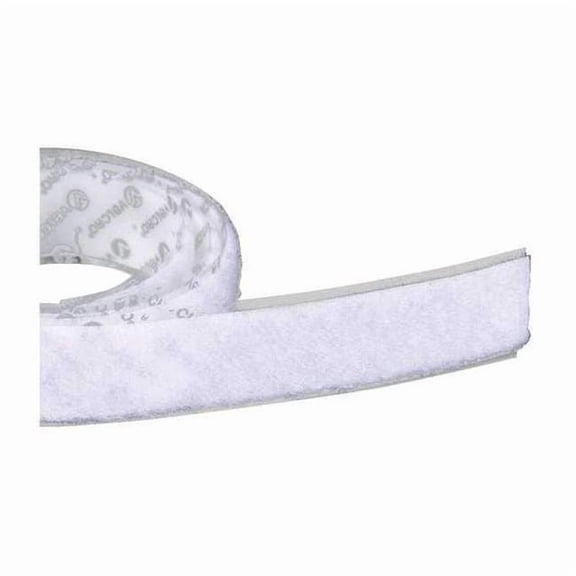 Reclosable Fastener, Acrylic Adhesive, 75 ft, 3/4 in W, White 190899